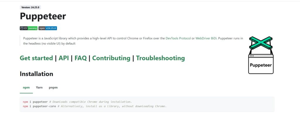 Puppeteer JavaScript library
