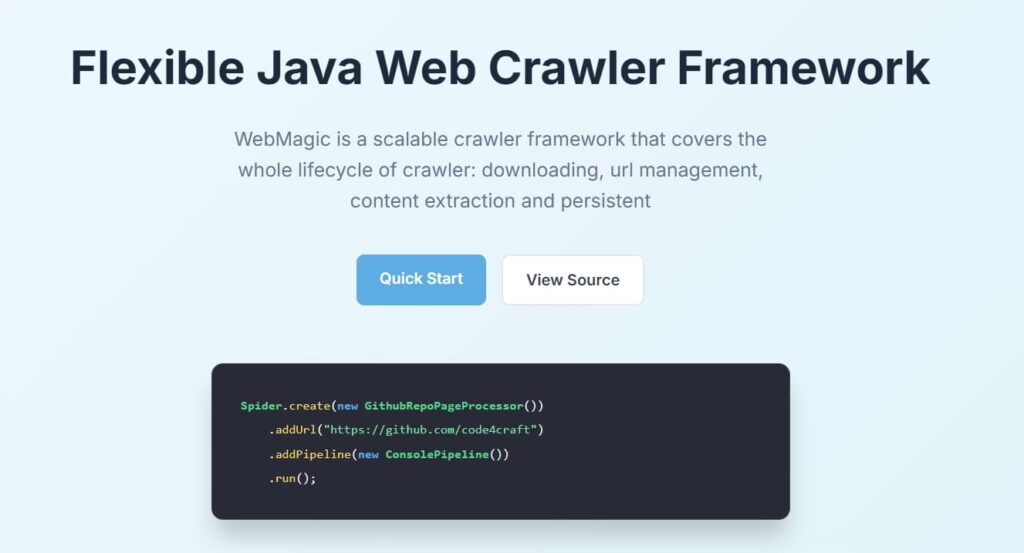 WebMagic for web scraping 