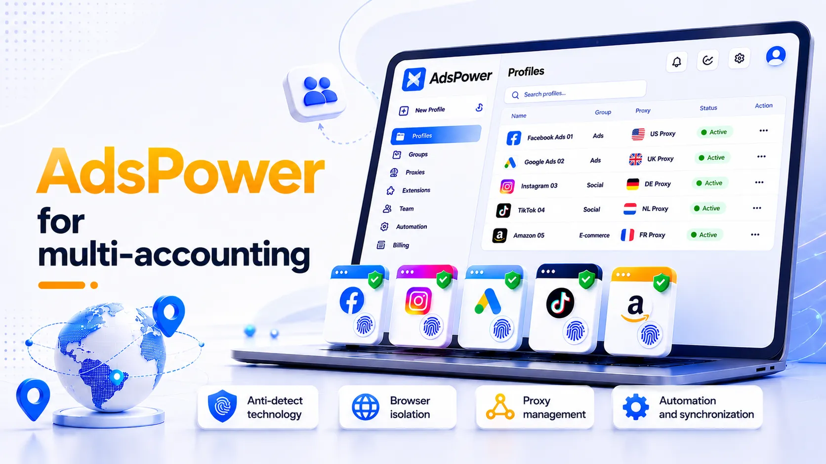 AdsPower: a powerful antidetect browser for secure multi-accounting and automation