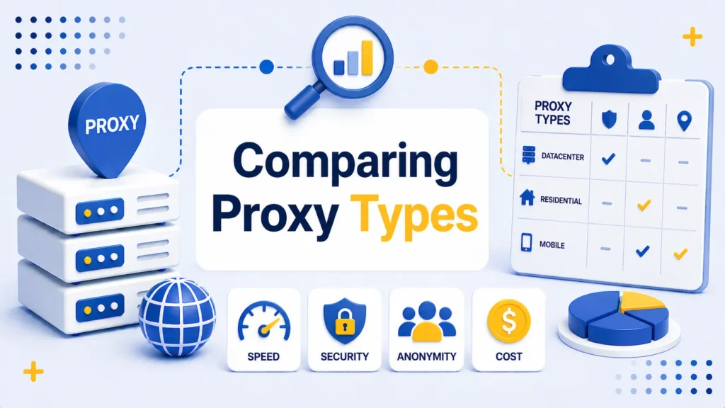 In-Depth Comparison of Proxy Types: Residential, ISP, and Datacenter