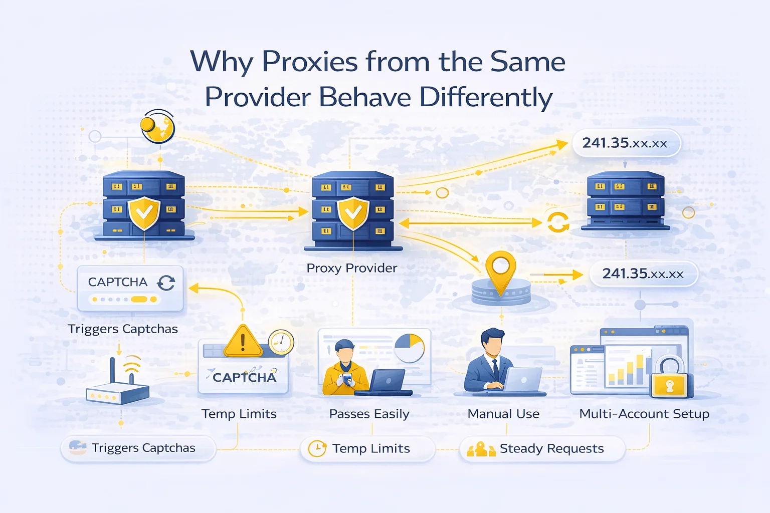 Why Proxies from the Same Provider Behave Differently