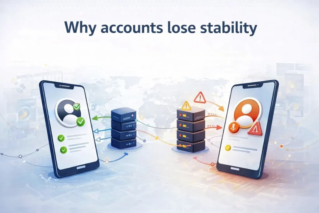 Why Accounts Work at First and Then Lose Stability: The Role of Proxies in Scaling