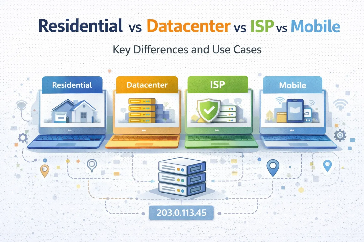 Residential vs Datacenter vs ISP vs Mobile Proxies