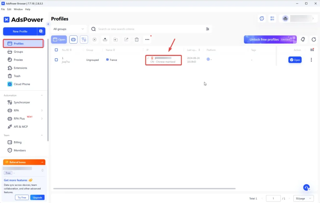 Assigning proxy to AdsPower profile